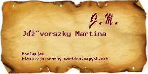Jávorszky Martina névjegykártya